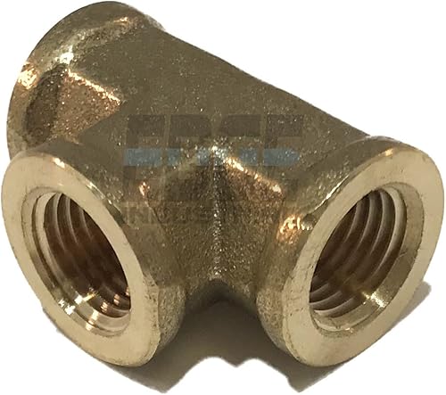 TEE de latón forjado hembra de 14 pulgadas NPT FNPT combustible, aire, agua, aceite, gas, WOG (cantidad 01)