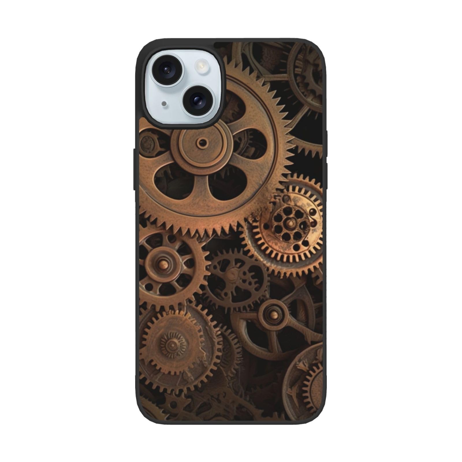 EMPYRI Gears Bronze Century Printed Case for iPhone 15 Cases, Shockproof TPU Phone Case Cover for iPhone 15 6.1 Inch, Not Yellowing