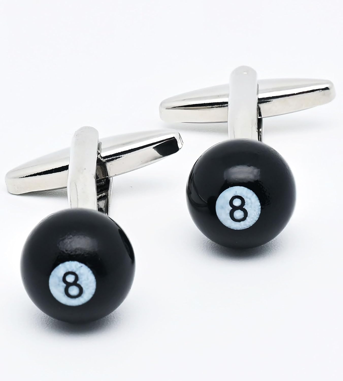 Lucky Black 8 Ball Cufflinks for Men Party Dress In Gift Case | Funny Men's Women Cuff Links Set Jewelry for Wedding Party Daily Office Formal or Casual Wear Business Tuxedo Dress