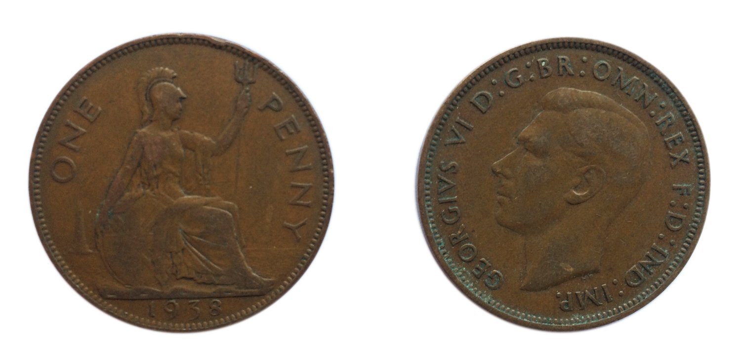 Coins For Collectors Circulated British 1938 George Vi Penny