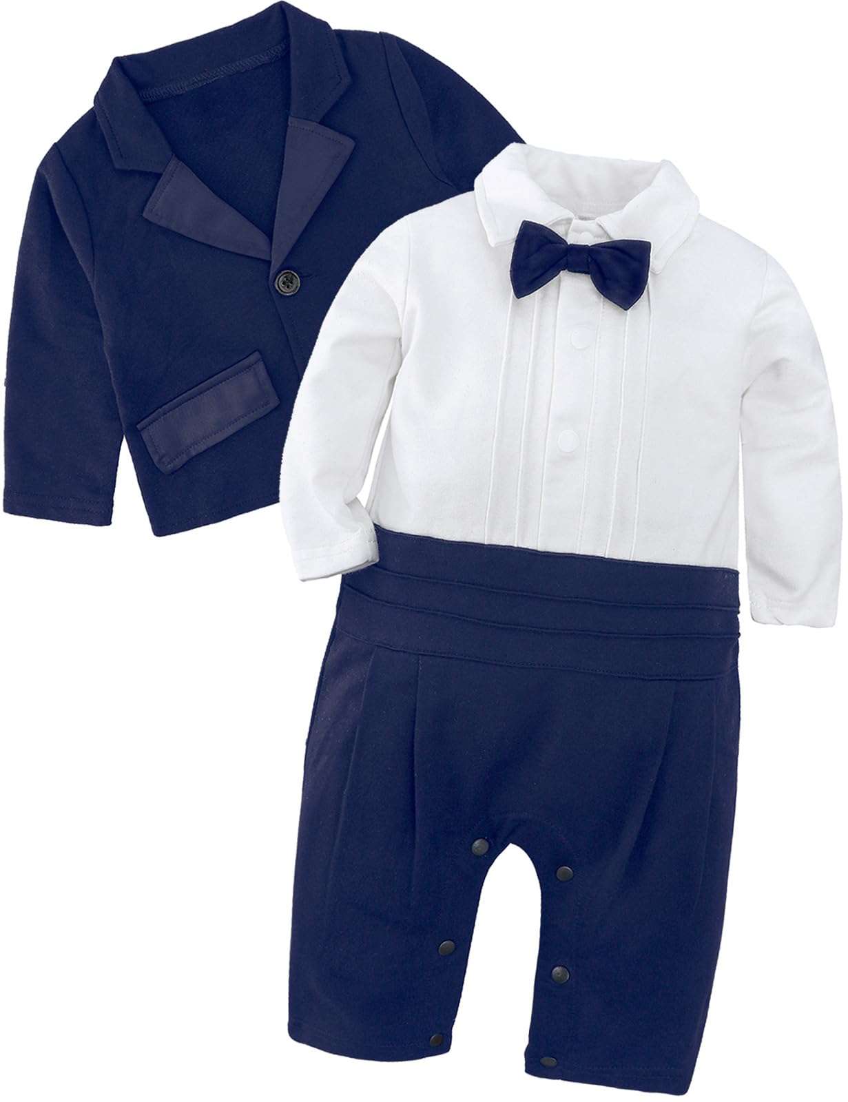 mintgreen Baby Junge Gentleman Strampler, 2pcs Anzug Set Hochzeit Outfit mit Mantel, 6-24 Monate