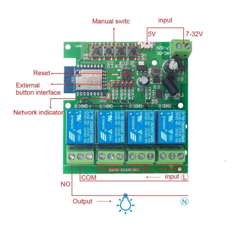 Internal Components of Kinkeni 4-Channel Relay Module