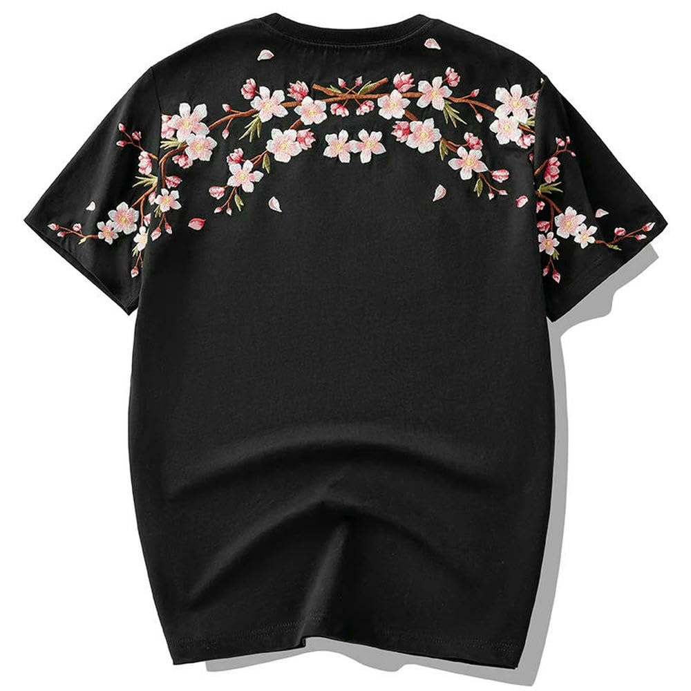 SLJYM Maglietta da uomo donna con fiore allentato casual maglietta estiva in cotone hip hop t-shirt top manica corta maschio Harajuku