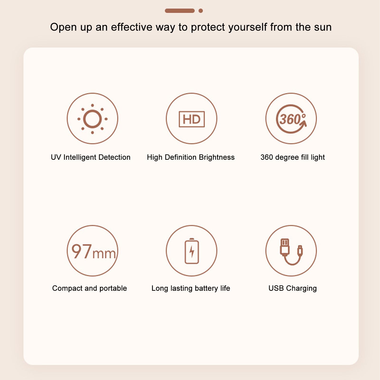 Miroir Cosmétique UV, Miroir Portable Double Face 2X Grossissement avec Caméra UV, Protection Solaire, Miroir de Voyage Pliable 3,8 Pouces pour Soins de la Peau