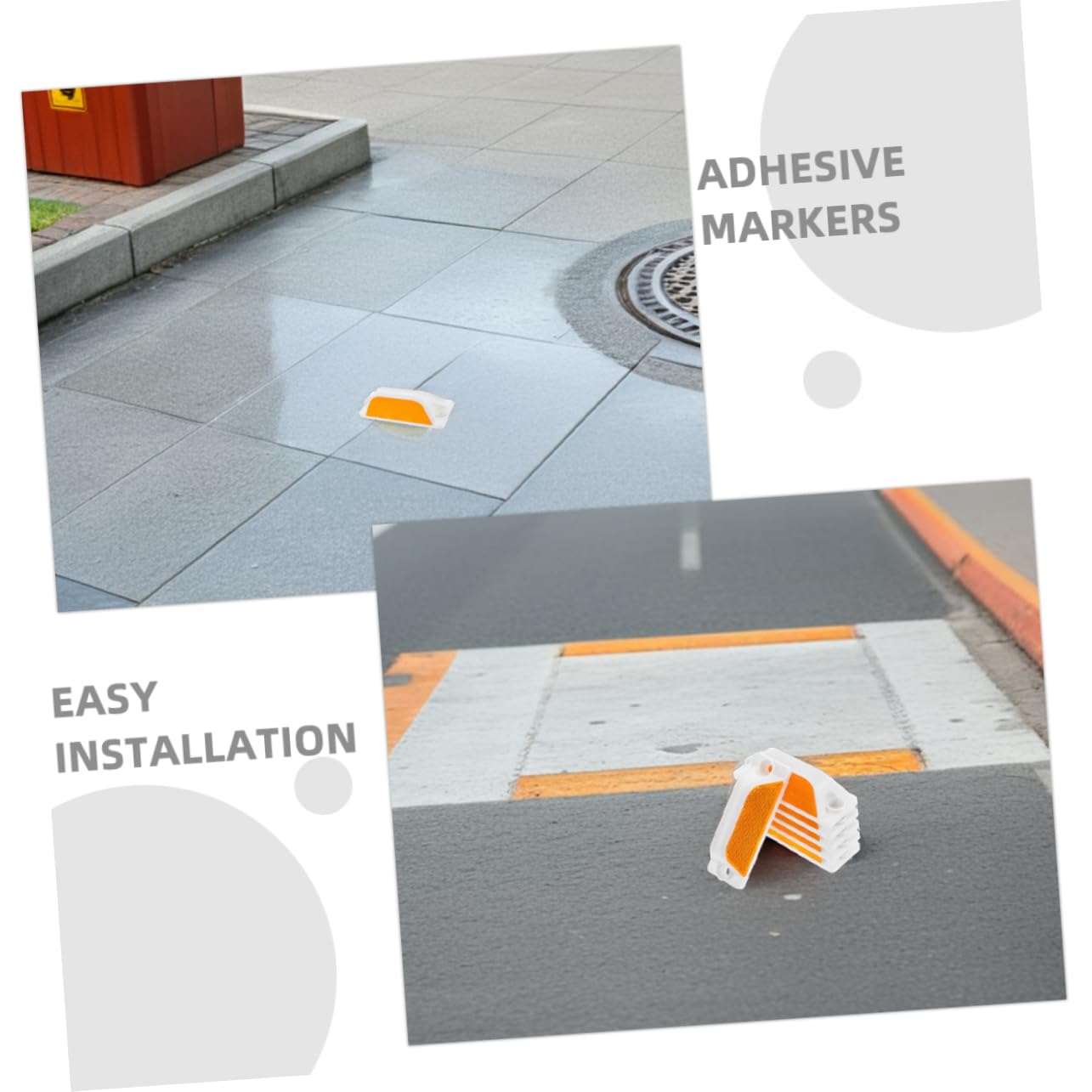 SOLUSTRE 12pcs Rectangular Traffic Reflectors High Intensity Reflective Road Markers for Driveways Gate Posts Pavement Safety with Weatherproof Design for Highways and Tunnels - Image 3