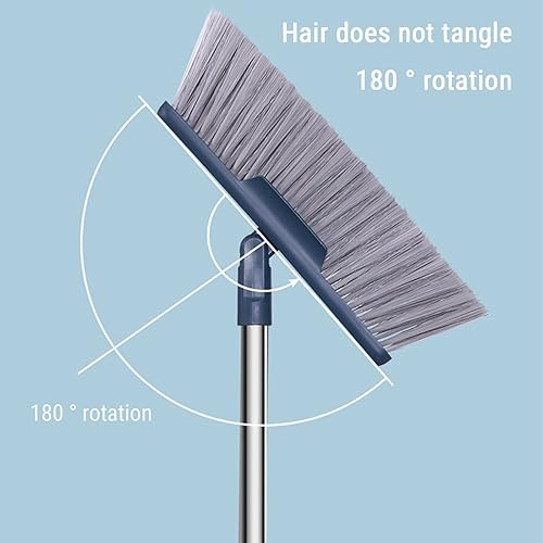 Miniatura 3 de Juego de escoba y recogedor de escoba mágica giratoria de 180 con hebilla de almacenamiento tipo escoba para barrer interior escoba de mano para el