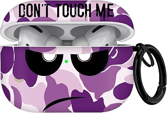 for Airpods Pro 2nd Generation Case 2022, Dont Touch Me for Airpods Pro 2 Cover with Keychain Soft Cute Shockproof Cover for Women Men Compatible Apple AirPod Pro 2,Purple