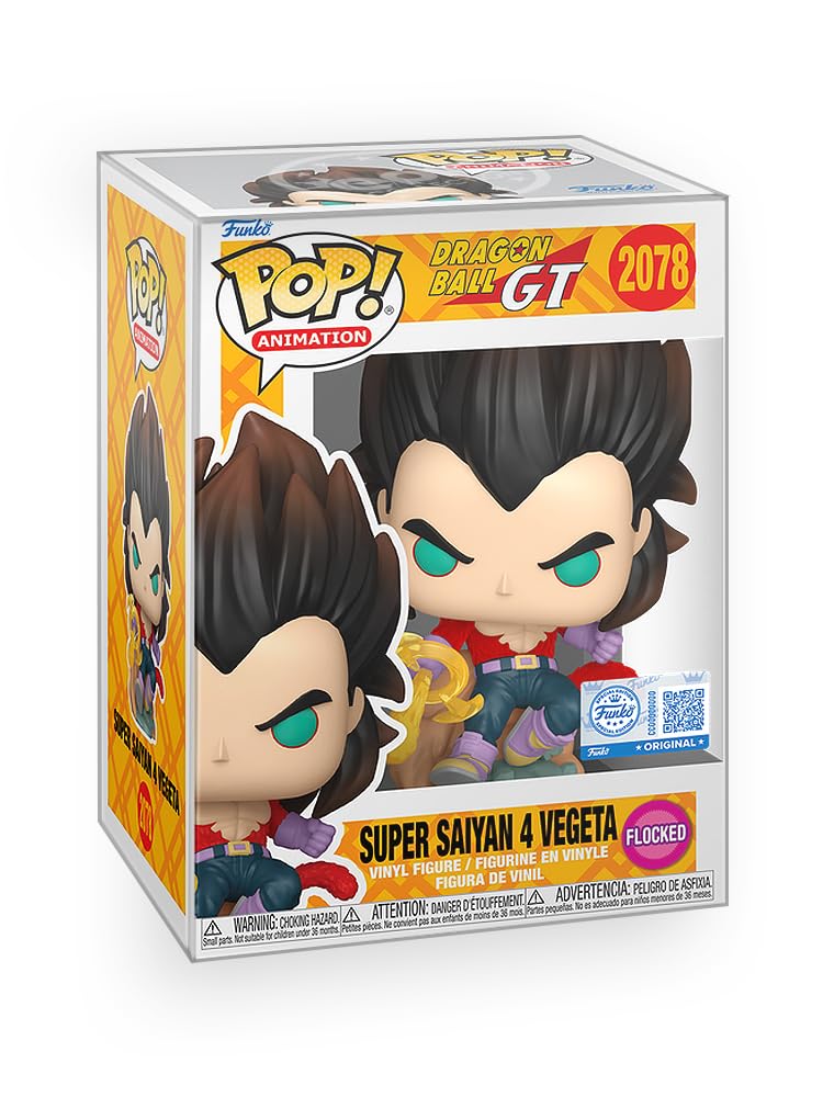 Funko Pop! Anime: Dragon Ball GT - Super Saiyan 4 Vegeta (Flocado) Figura de vinilo exclusiva con protector de caja