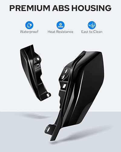 Miniatura 6 de Benlari Deflectores de aire de marco medio negro brillante, deflector de escudos de calor 2009-2024 compatible con Harley Davidson Touring Street