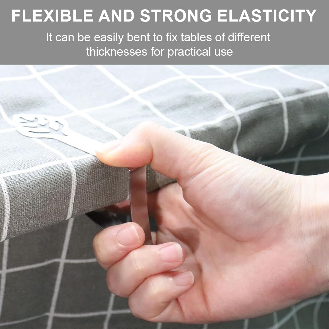 Set di 10 Fermatovaglia in Acciaio Inossidabile,Gadget Molla Fermatovaglia, Design a Foglia, Perfetti per Picnic, Feste e Cene