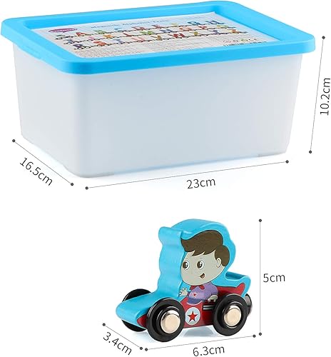 Miniatura 6 de Juego de 27 piezas de madera del alfabeto magnético de madera para el tren ABC incluye 1 motor y 1 caja de almacenamiento para niños pequeños niños