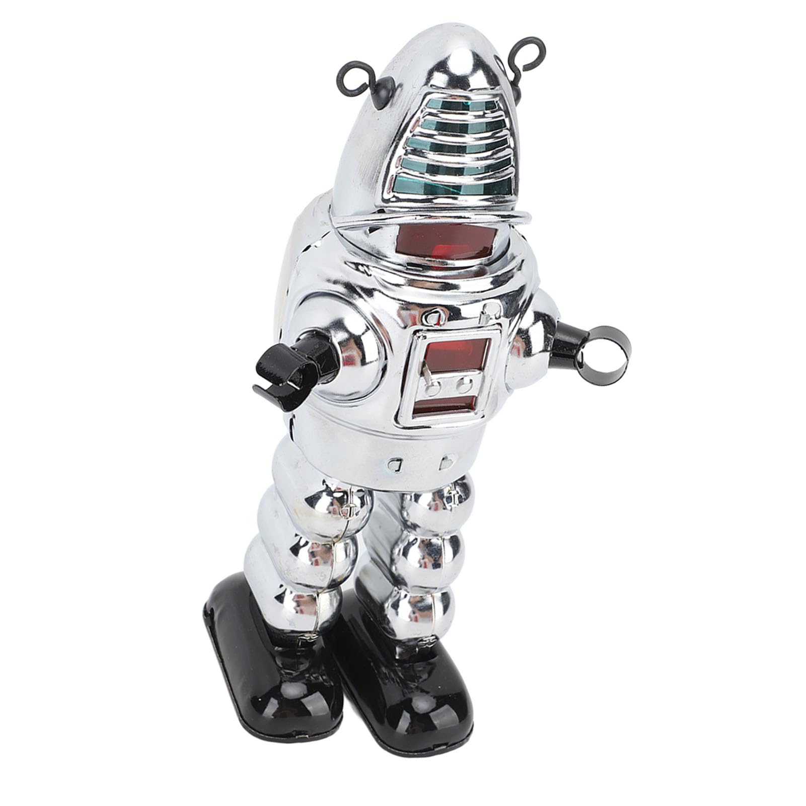 Alomejor Giocattolo Robot a Orologeria, Statuetta Ambulante di Robot da Scherma in Metallo con Pietre Lampeggianti e Scintille, per Regalo di Compleanno di Natale di Halloween da (Silver)