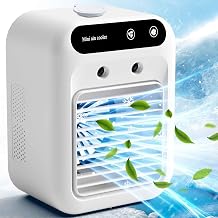 3 in 1 mini air conditioner for bedroom, portable air conditioner, air cooler with dual fog settings and strong wind speed, affordable cooling option for living room and bedroom