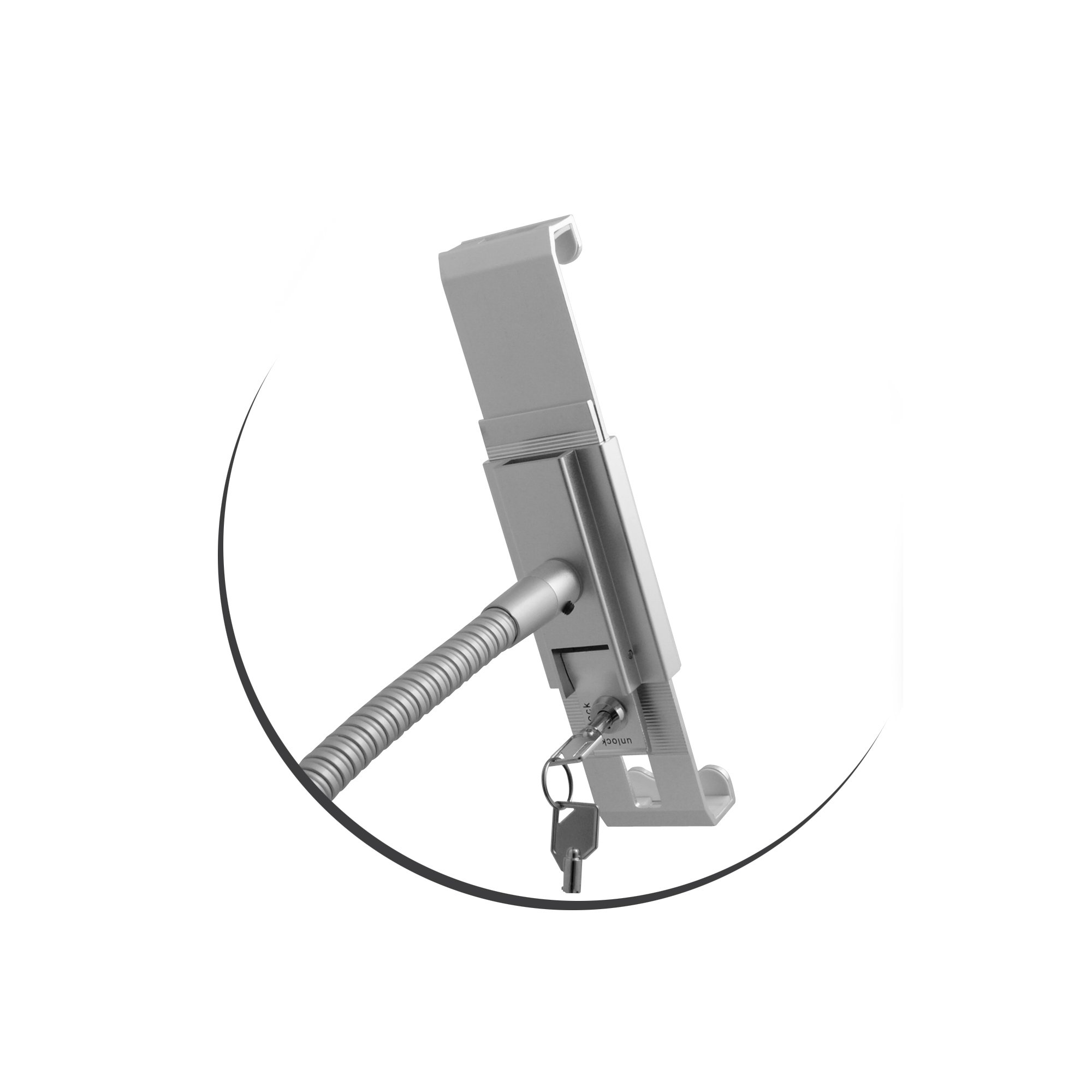 SYSTEM-S abschliessbarer antifurto a Collo di Cigno Supporto a Parete Show Room Titolare con Serratura di Sicurezza per Tablet PC 7"-10 Pollici