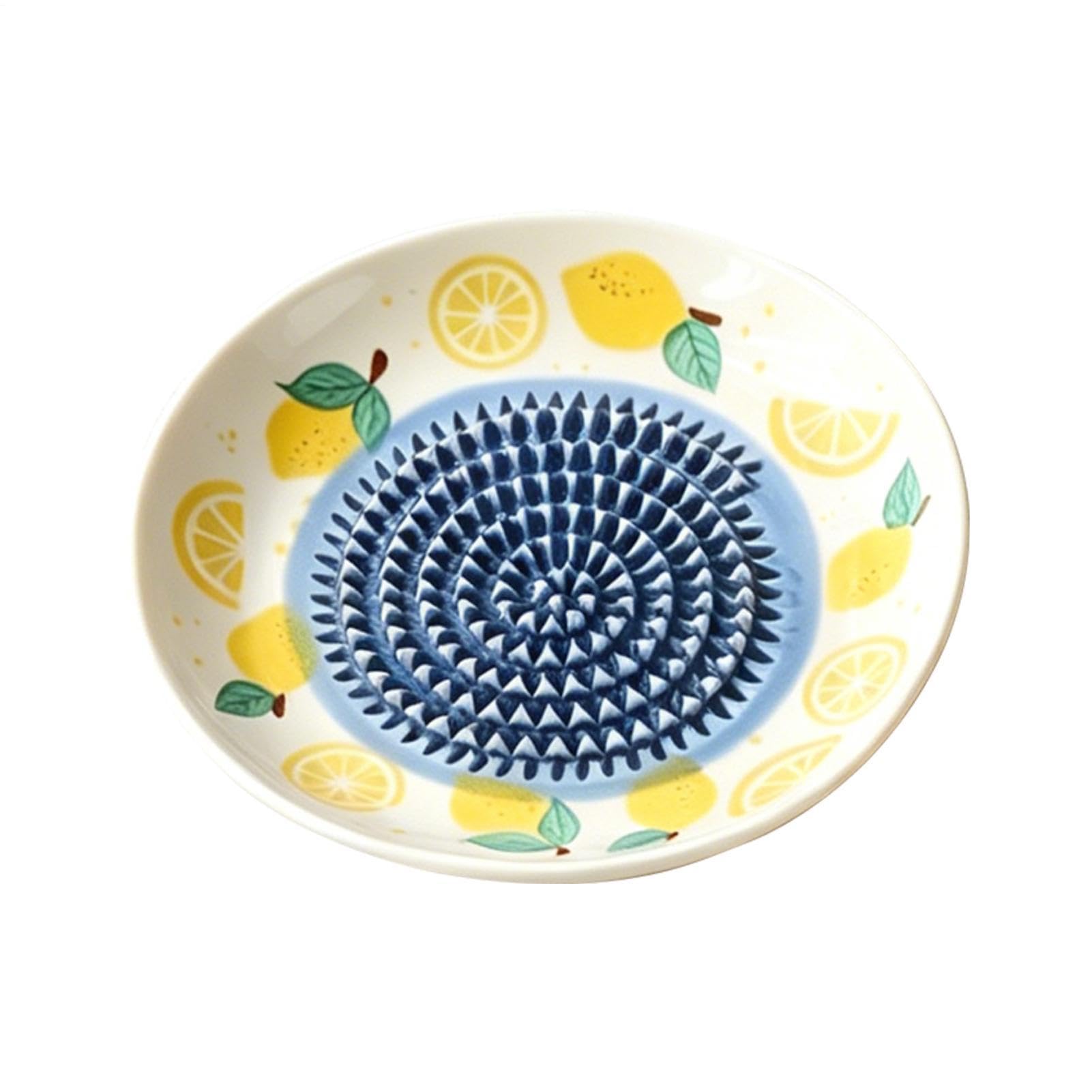 Grater Plate - Manual Ceramic Fruit Bowl, Natural Grinder