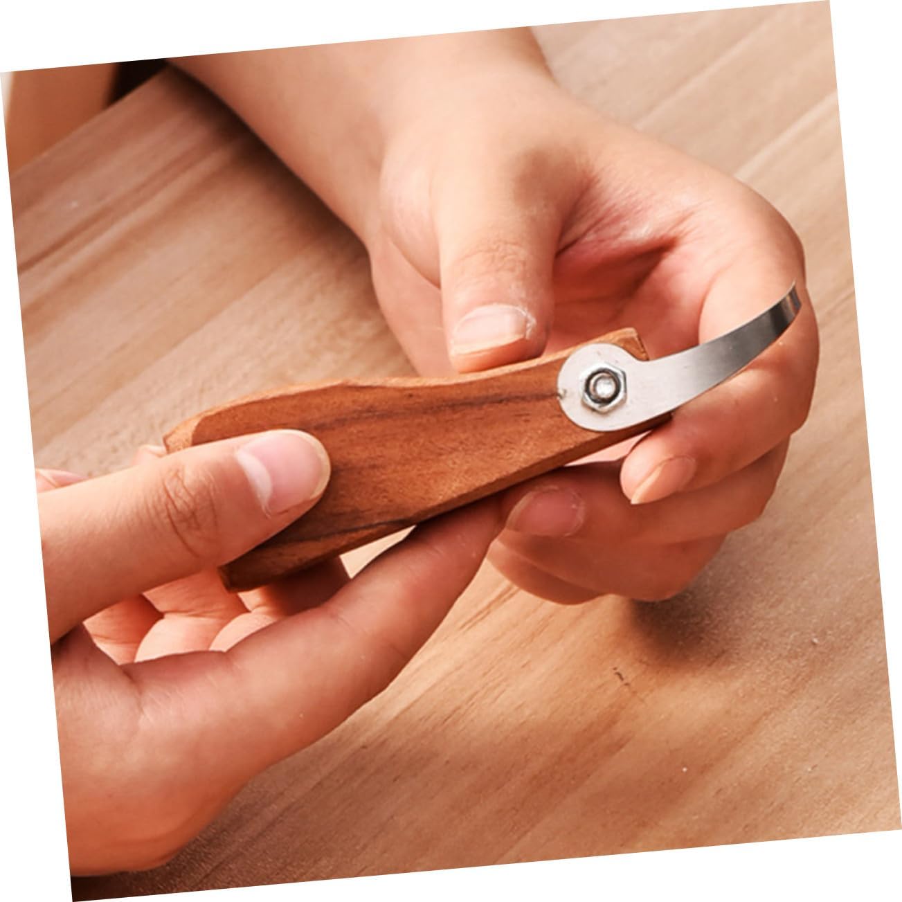 HAKIDZEL Multifunction Metal Carving Cutter Pottery Tool with Wood Handle Clay Sculpture Hand Tool for Precise Trimming and Detailing in DIY Pottery and Clay Art