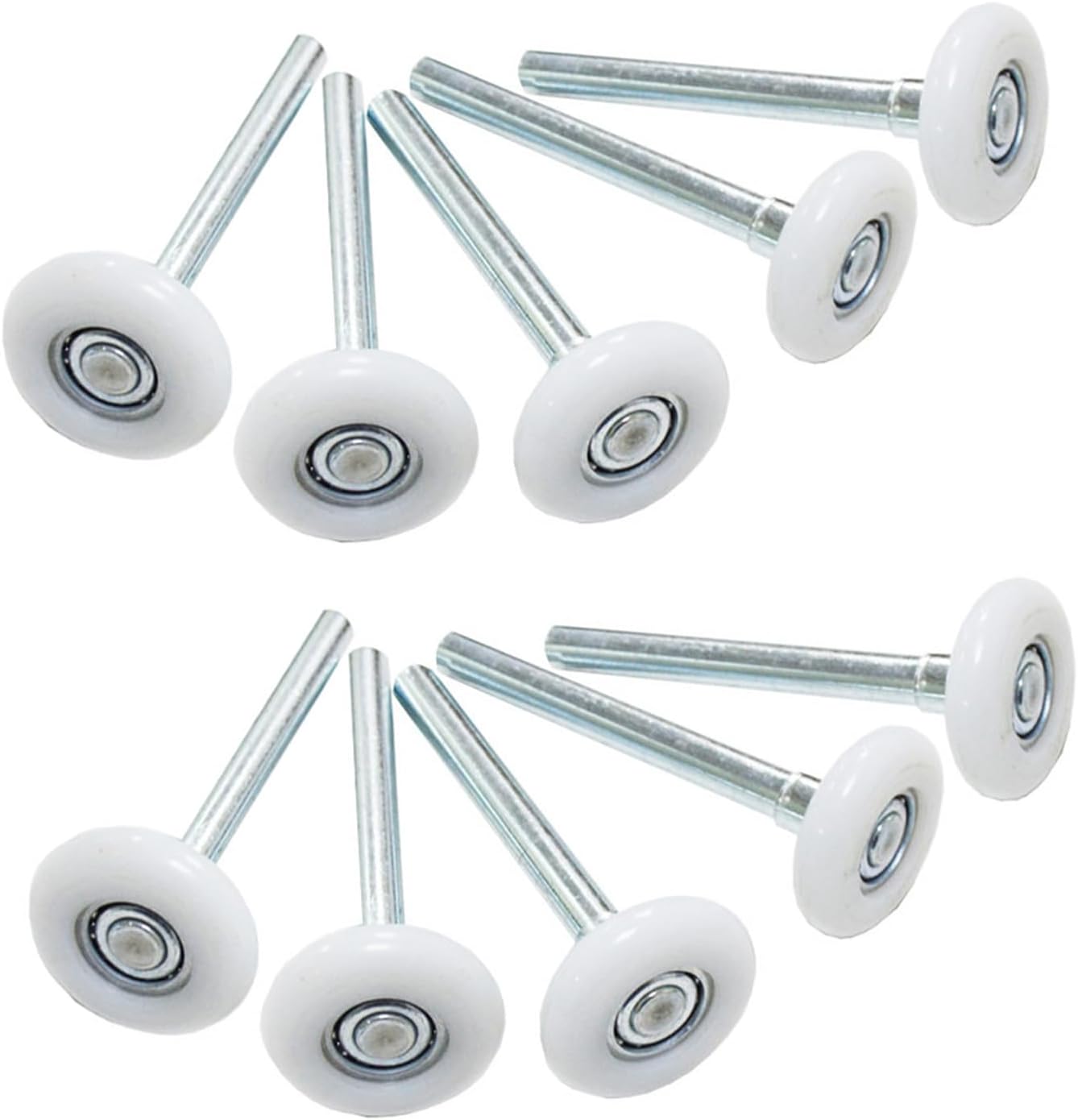 Pack of 10 Multipurpose Garage Door Rollers Sturdy Nylon Wheel Stem Practical Bearing for Silents Outdoor Casual Use Nylon Garage Door Rollers