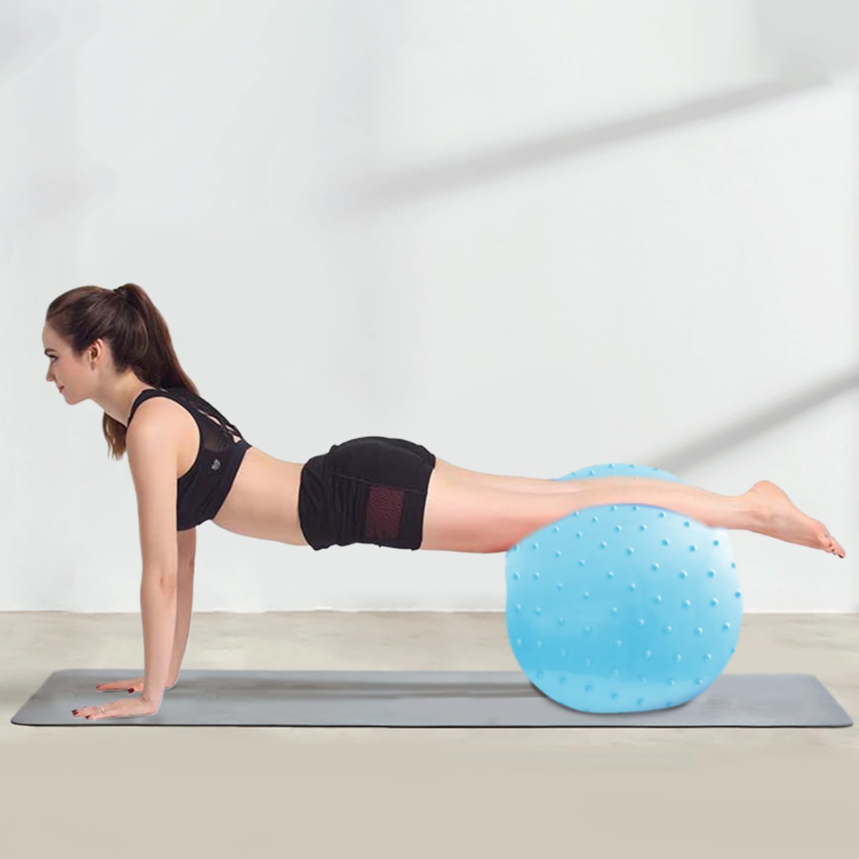 Yeory Peanut Ball with 35x18in Burst-Resistant PVC Portable Thickened Yoga Ball Flexible Exercise Ball for Therapy, Labor, Birthing and Dog Training (Uneven, Blue), Yoga Ball