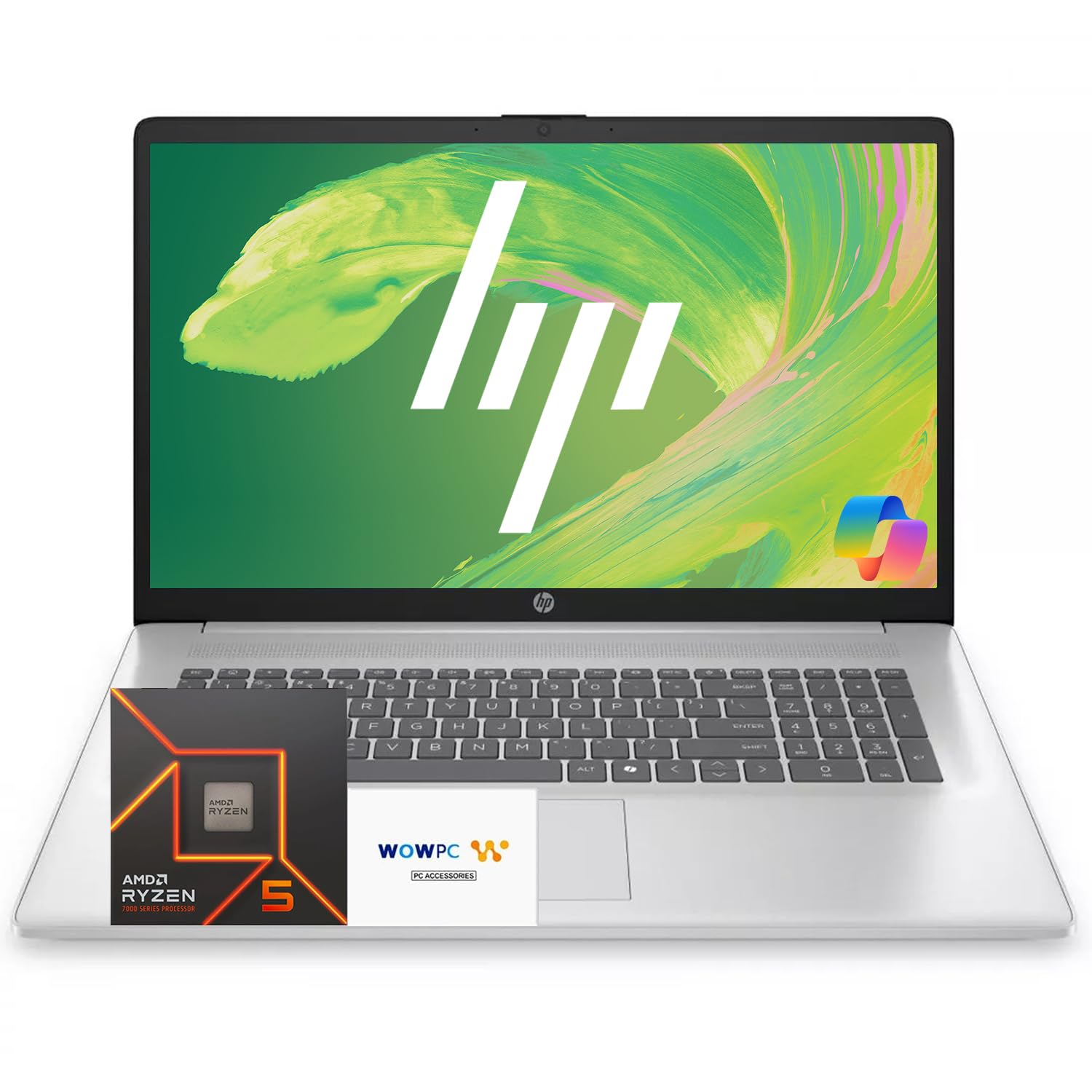 17 Business Laptop 2025/2026 Edition, 17.3" FHD IPS Display, AMD 7000 Series Ryzen Processor (Beats Intel i7-1355U), Copilot Key, 16GB RAM, 512GB SSD, HDMI, Wi-Fi 6, Windows 11, WOWPC USB