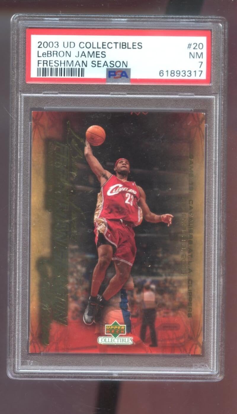 2003-04 UD Upper Deck #20 Lebron James Freshman Season ROOKIE PSA 7 Graded Card - Basketball Slabbed Rookie Cards