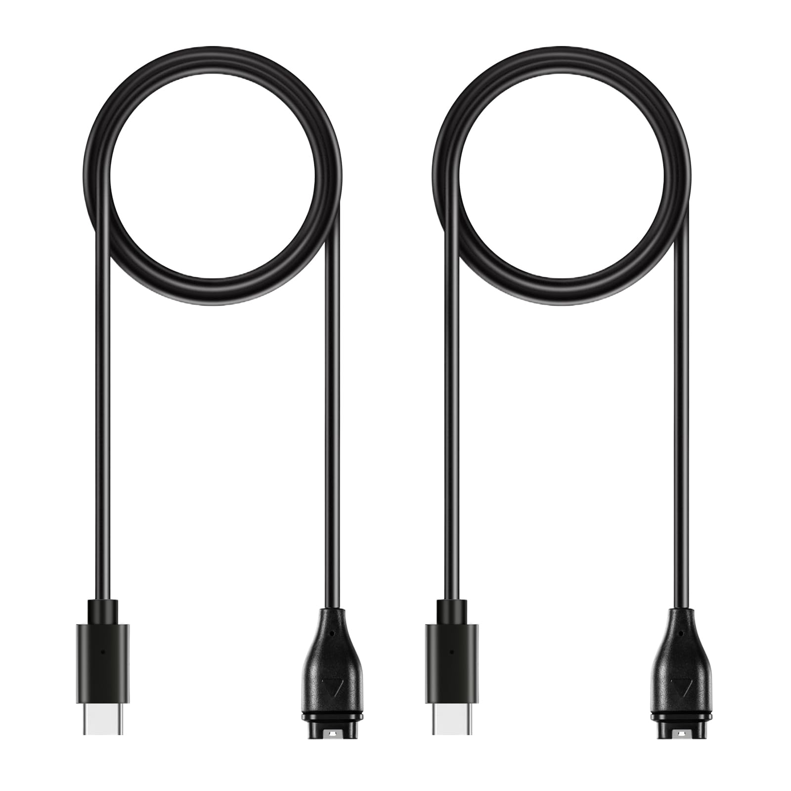 AWINNER Kompatibel mit Garmin Watch Ladegerät, USB-C-Kabel, 0,9 m, 2er-Pack, Schwarz