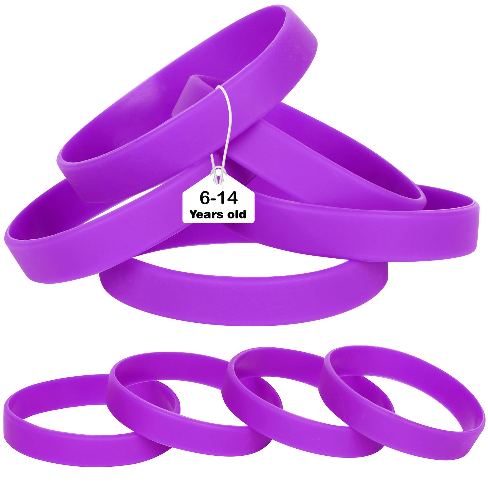 LVNRIDS Purple Silicone Elastic Wristbands Rubber Bracelets 25 Pcs for Teen Kid, 18 cm Length Coloured Wrist Bands Silicone for Business School Activity Party Events Music Festival