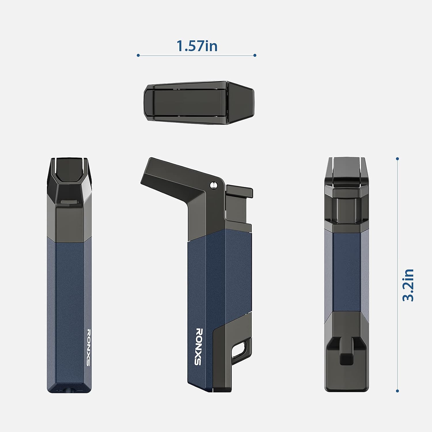 RONXS Torch Lighter, Butane Lighter with Hanging Hook, Pocket Lighter , Adjustable Single Jet Flame Lighter Refillable Gas, Great Gift for Men (Butane Not Included)