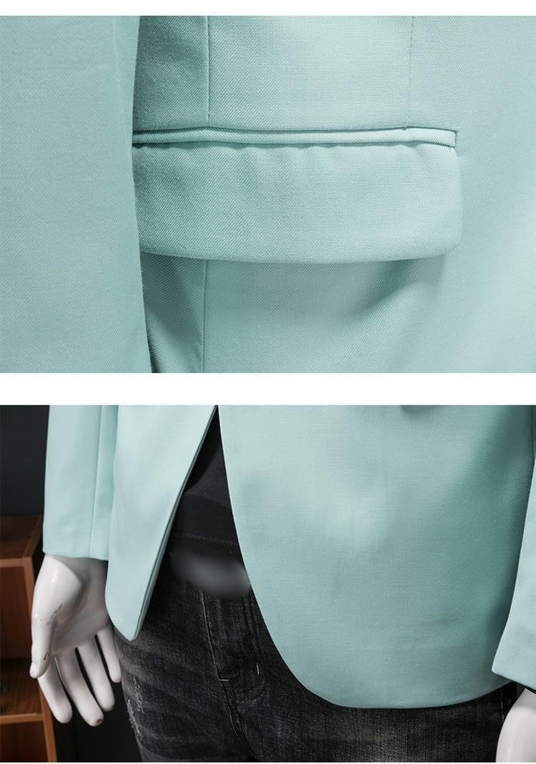 LIRU Sakko Herren,Anzug Mantel 1 Knopf Weiße Jacken Mantel Reine Farbe Blazer Regular Fit Formal Business Anzug Jacken Elegant Formal Anzugjacke Geeignet Für Party Date Hochzeit Smoking, L