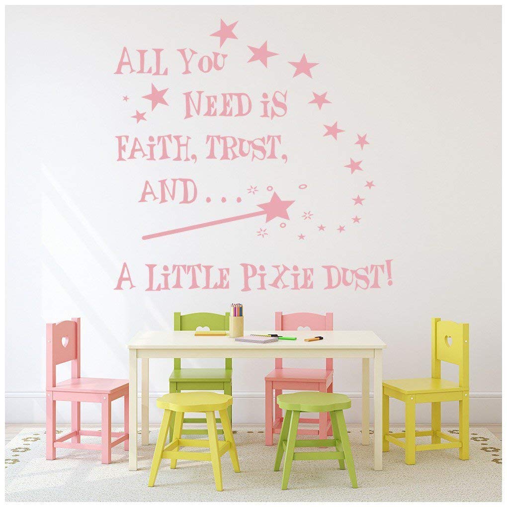 azutura Faith Trust Pixie Dust Quote Nursery & Baby Wall Stickers Home Decor Art Decals available in 5 Sizes and 25 Colours X-Small Moss Green