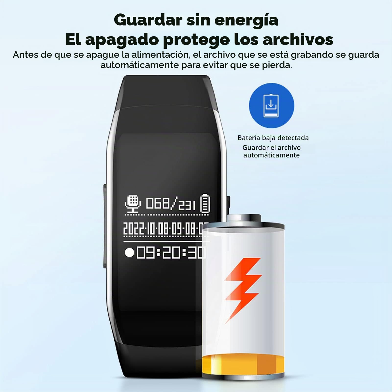 Reloj con Grabadora de Voz Digital, Pulsera con Grabadora Activada por Voz con Reducción de Ruido HD, Dispositivo de Grabación con un Clic para Entrevistas, Reuniones de Negocios (8G)