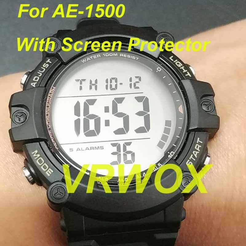 [3-Pcs] TPU Screen Protector For AE-1500 AE-1500WH-1AV Watch Full Coverage HD Clear Anti-Bubble and Anti-Scratch For ?AE-1500?