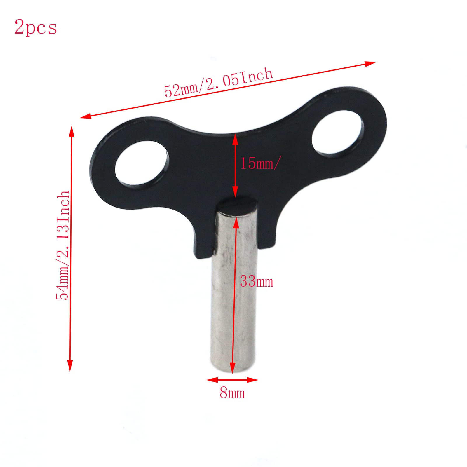 2 unids reloj clave metal Winder clave negro reloj de pared accesorios para reloj de madera reloj soporte reloj reloj 2