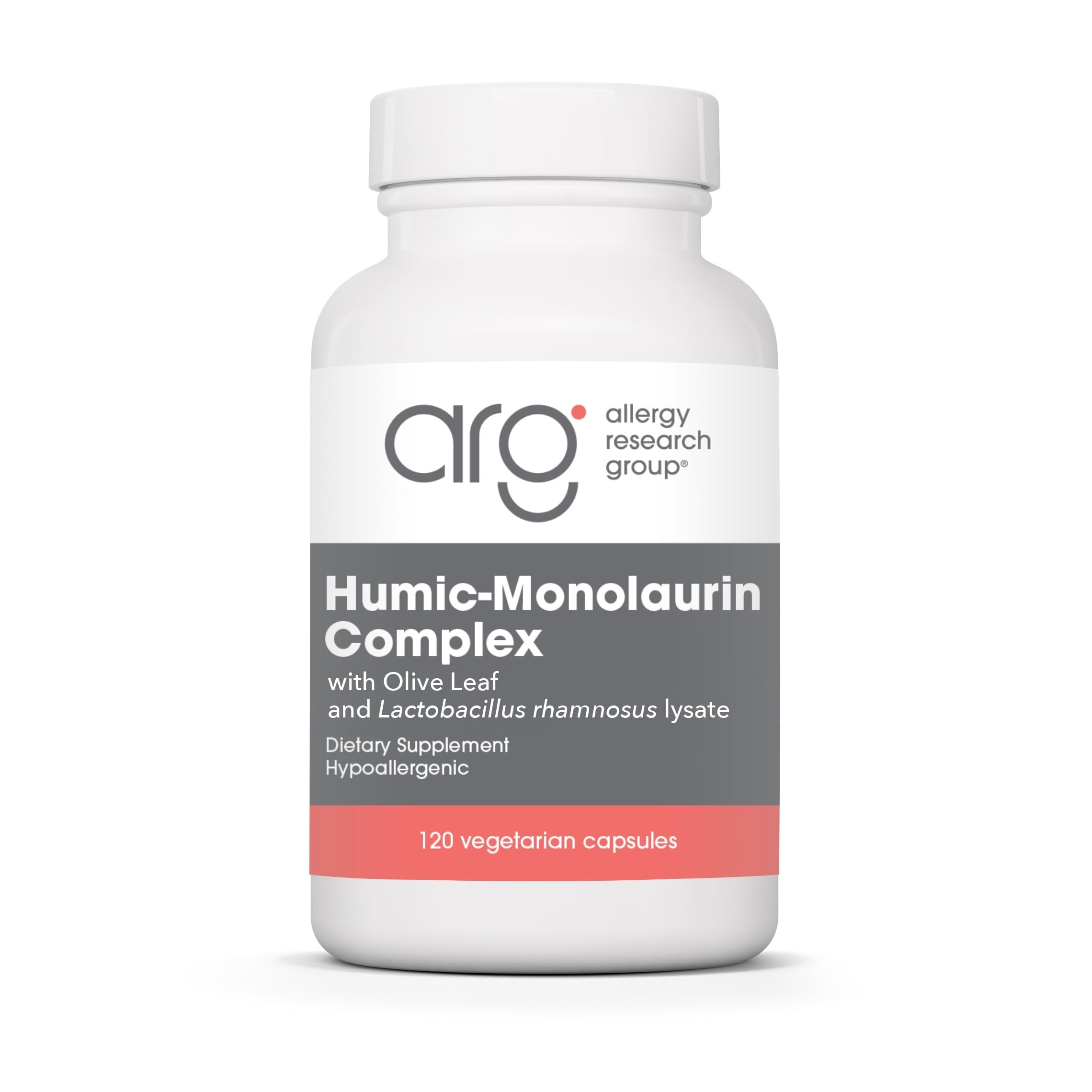 Humic-Monolaurin Complex - With Olive Leaf, Immune Support - 120 Vegetarian Capsules
