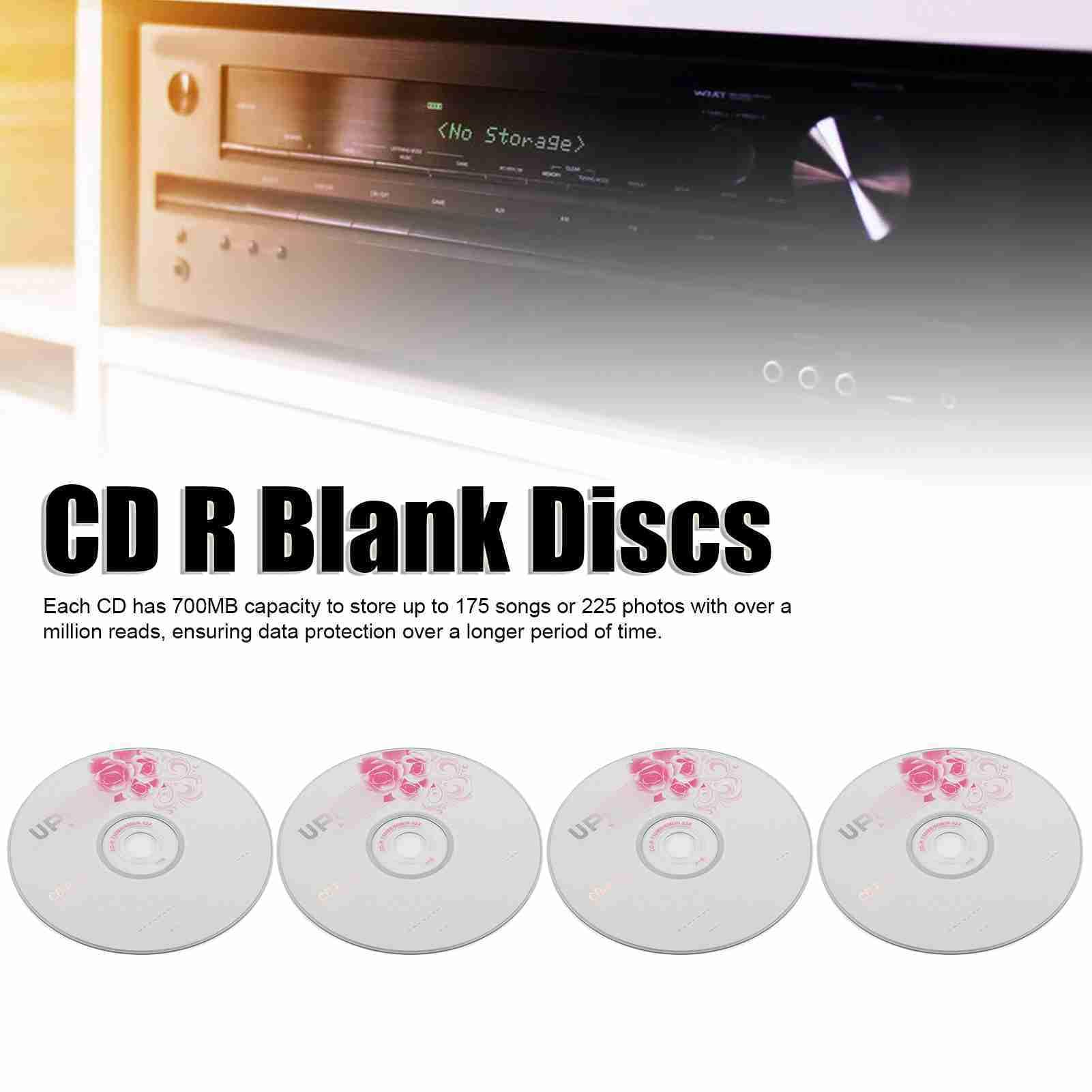 CD en Blanco para Copia de Seguridad de Datos, grabación de Audio de 80 Minutos, Material para PC, no regrabable, Eje de 10 Discos (50 Uds.)