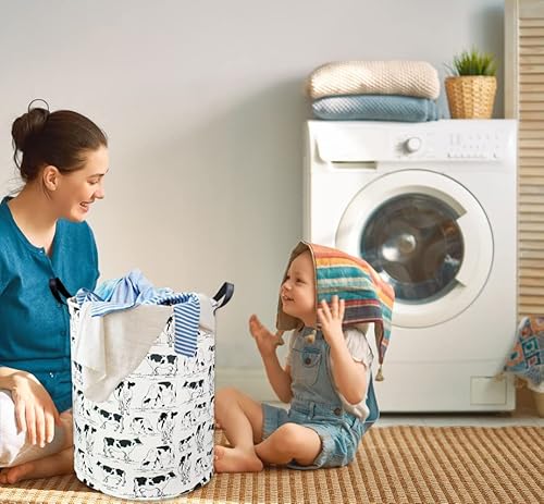 Hiyagon Cow Print Laundry Hamper Basket Waterproof Storage Basket Organizer Bin Room Decor For Boys And Girls,Toys,Kids,Office, Bedroom(Cows) #TOP1
