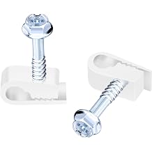 Cable Clips with Screws Fastener 1/4 Inch 6 mm - All Weather Wire Clips for Coaxial, Ethernet,Electrical Cables,Brick/Stucco Siding Clips, UV-Resistant for Outdoor Wall Mount, 100 Pack,White