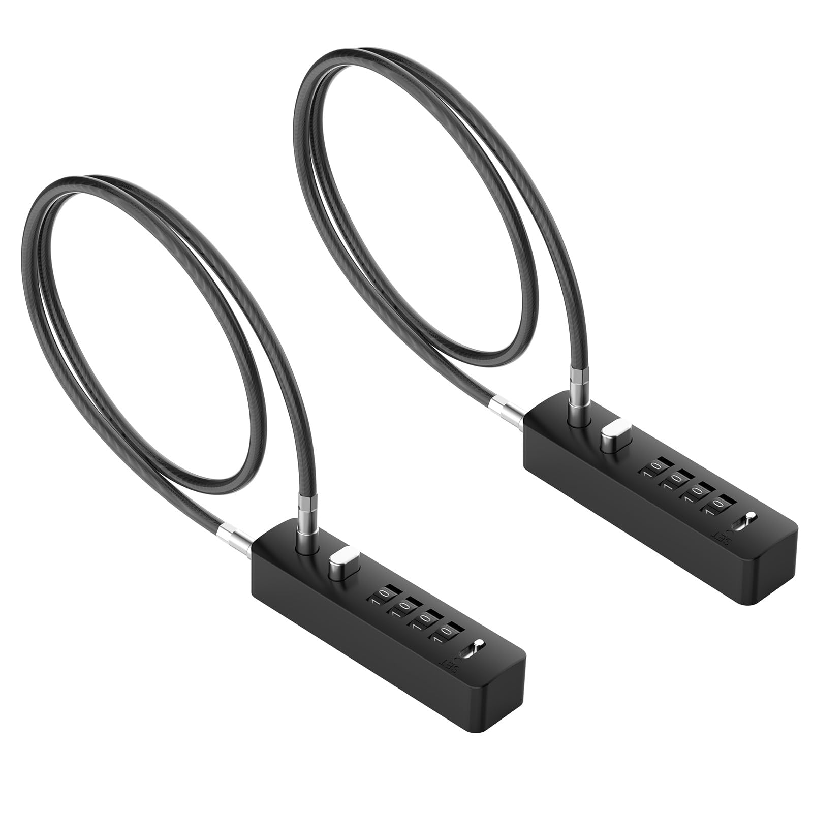 MeBantoo Cable Locks with Combination, 23.6" Steel Cable Rope Snowboard Lock with 4-Digit Combination