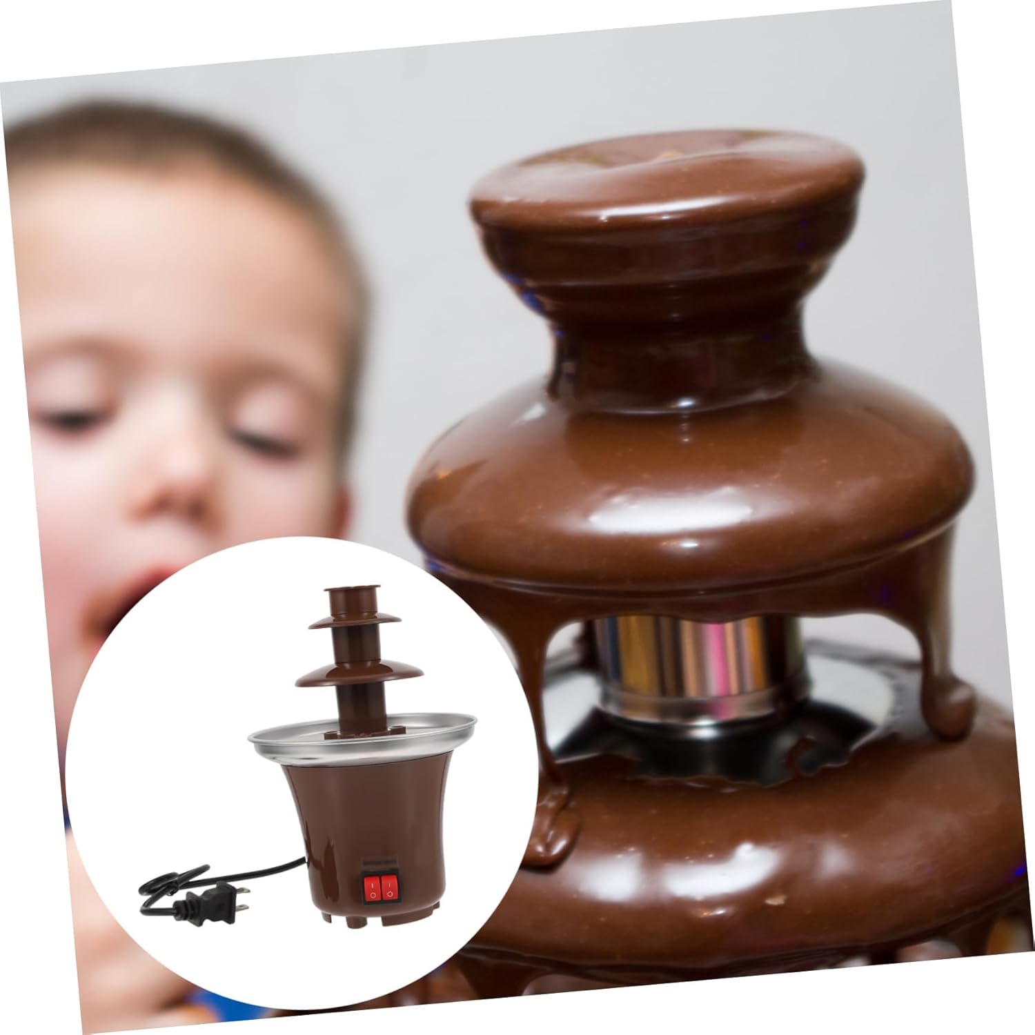 Chocolate Fountain Machine 3-Tier Melting Chocolate Waterfall Electric Fondue Fountain for Parties Family Gatherings and Special Occasions