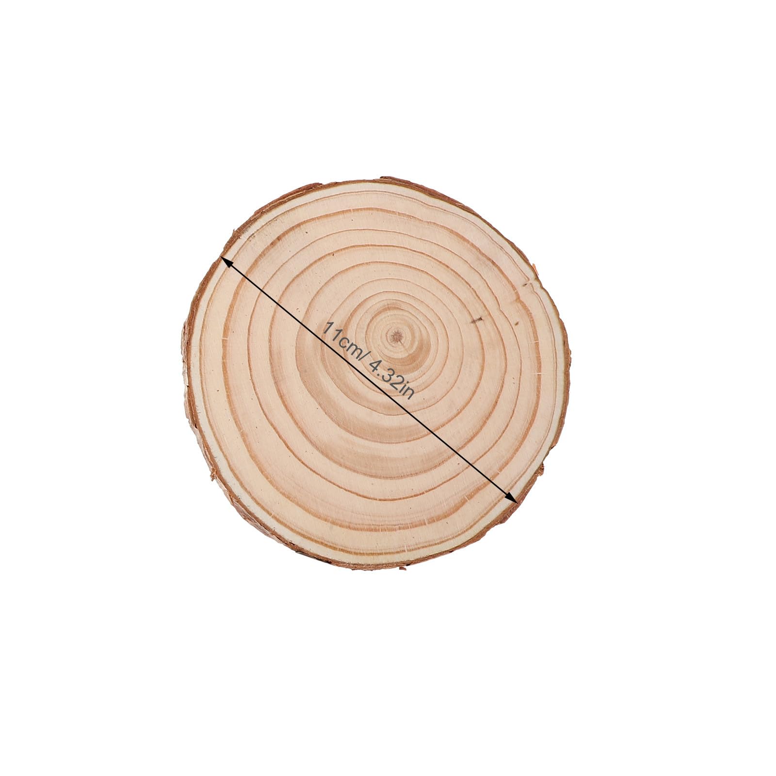 Rustikale Holzscheiben aus Kiefer 20 Stück Rund für Kinder | 11 Cm Naturbelassen, Braun, für Selbstgemacht Projekte und Malen, Geeignet als Untersetzer und Tischdeko
