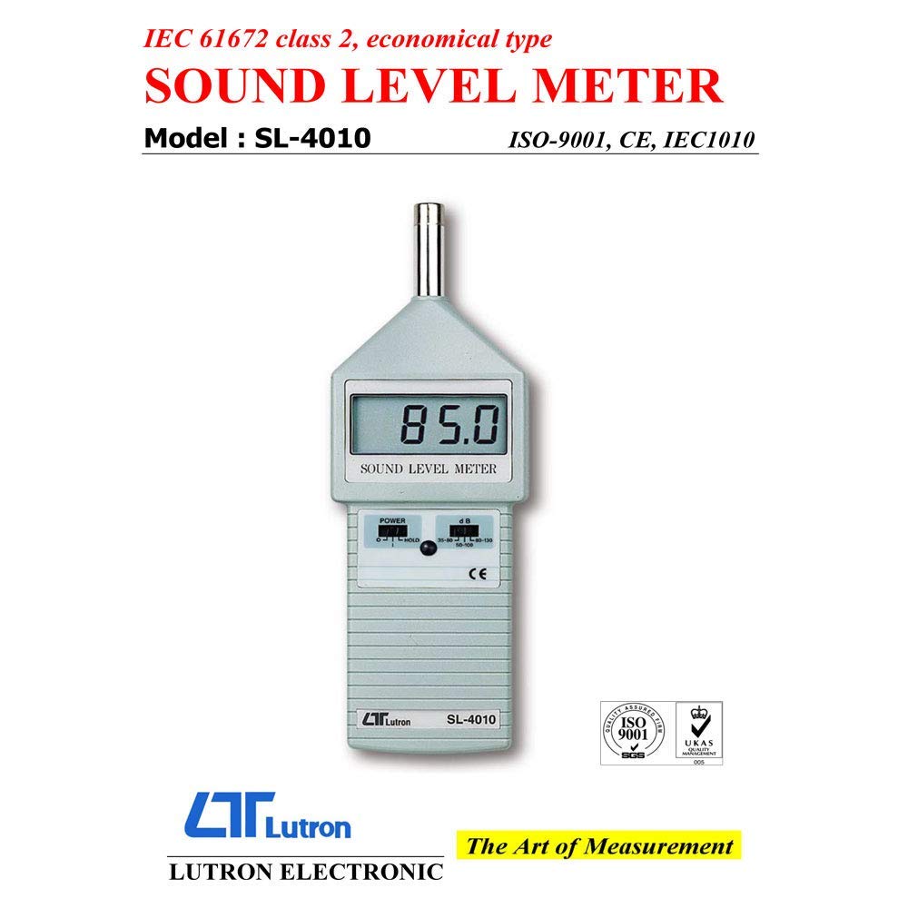 SL-4010 – Medidor de nivel de sonido clase 2 (30-130 dB) – Adecuado para sitios de construcción, oficinas, control de ruido industrial, ideal para auditorías acústicas y entornos HVAC.