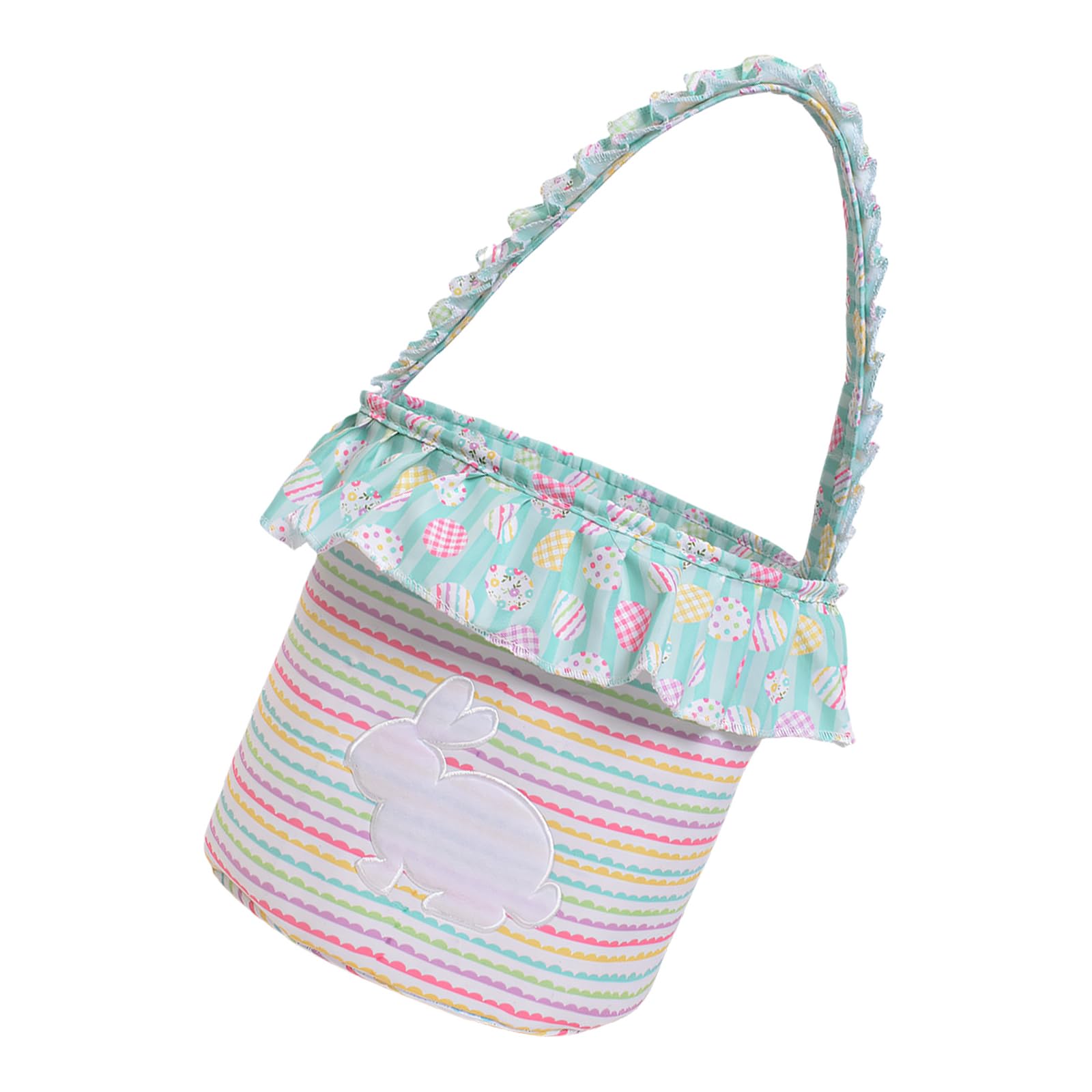 Nucelit Spacious Cotton Easter Rabbits Basket Washable with Handle for Home Storage Basket