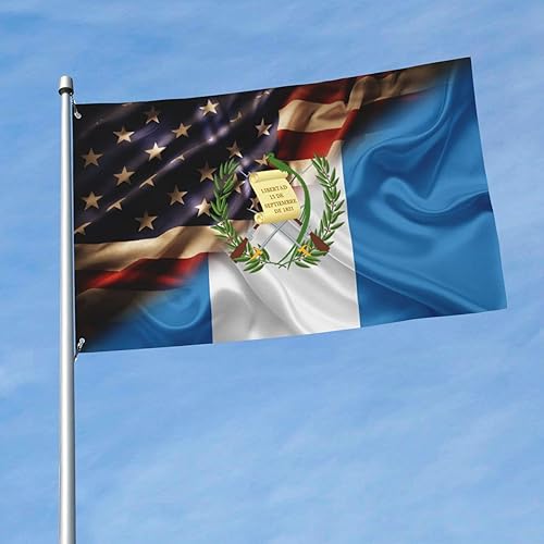 Miniatura 2 de Bandera de Guatemala y Estados Unidos, bandera de jardín y desfile, 3 x 5 pies