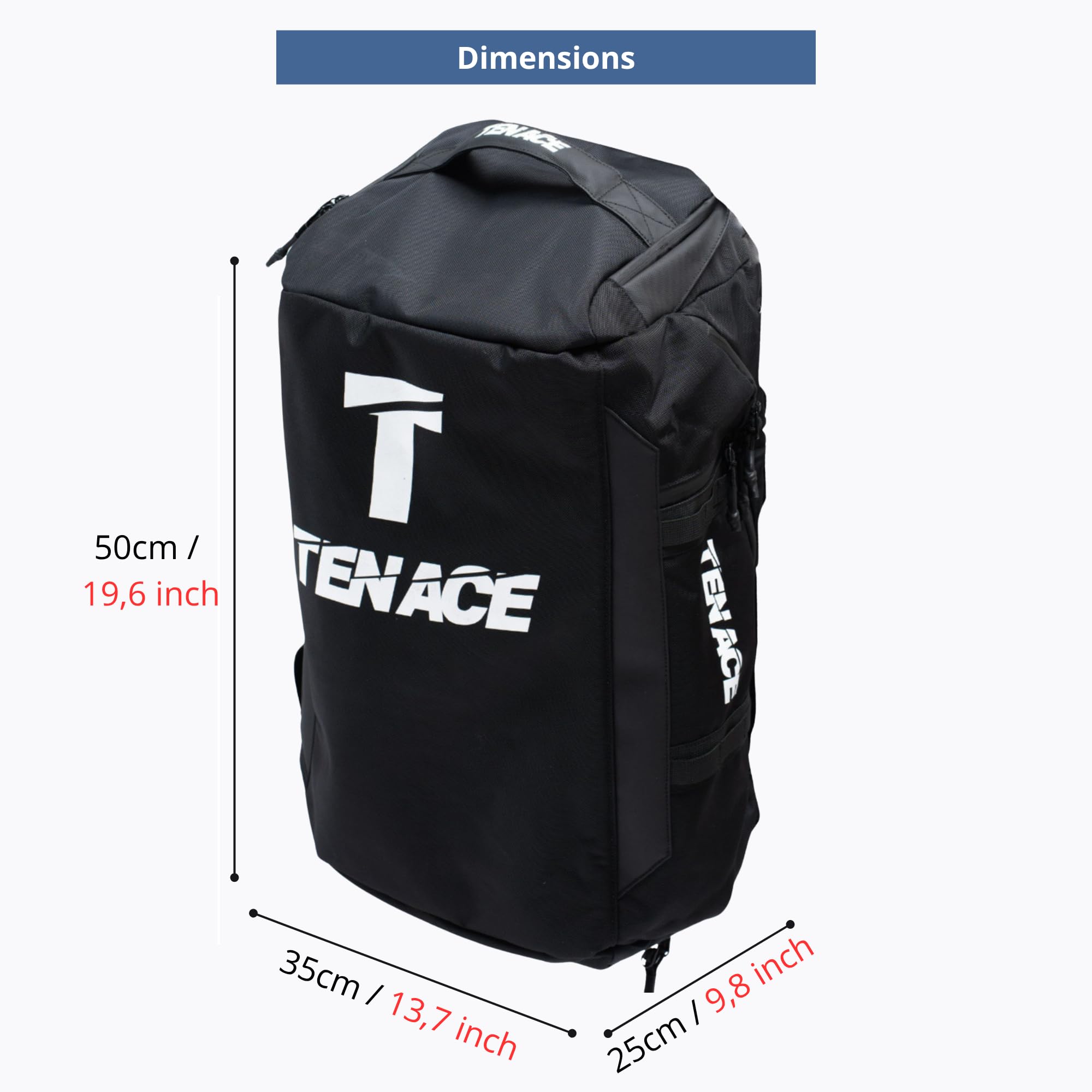 Tenace Mochila Grande con Zapatillero Jiu Jitsu, MMA - Bolsa Deporte Grappling, Boxeo, Muay Thai Grande y Durable para Artes Marciales