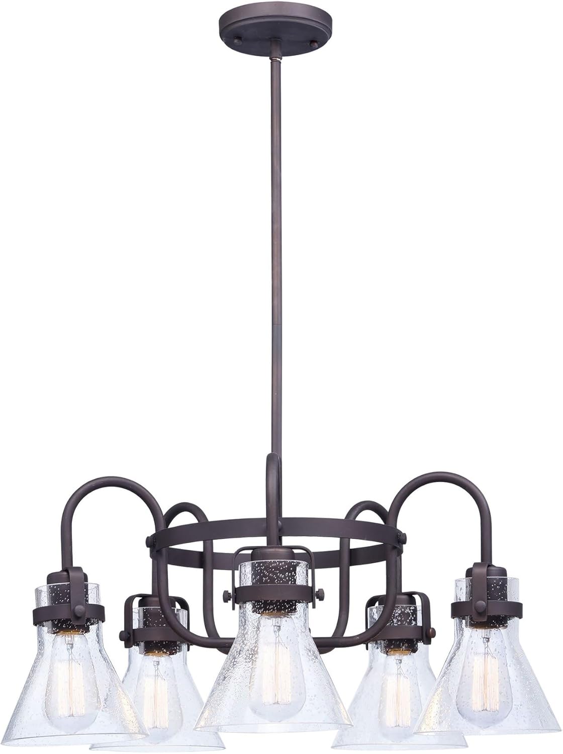 Maxim Seafarer-Five Light Chandelier-23.75 Inches Wide by 10.75 inches high-Oil Rubbed Bronze Finish-Clear Seedy Glass Color