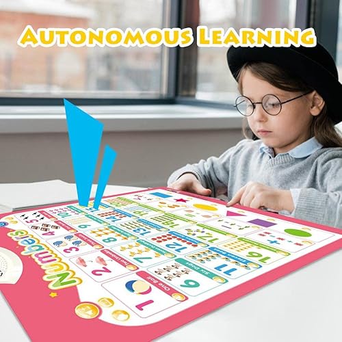 Miniatura 4 de Gráfico electrónico interactivo de pared del alfabeto, hablando ABC y 123s y póster de música, juguetes de aprendizaje para niños, máquina de