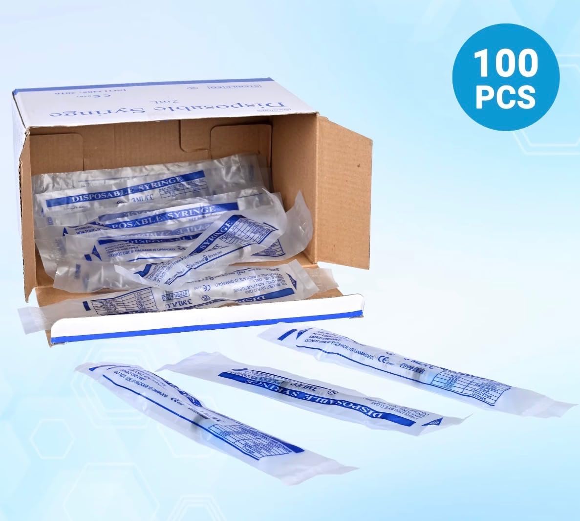 5ml Syringe with 22Ga 1.5Inch Needle, Pack of 100