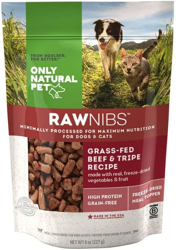 Only Natural Pet Rawnibs - Freeze Dried Meal Topper - High Protein and Grain Free - Beef Flavor 10 oz