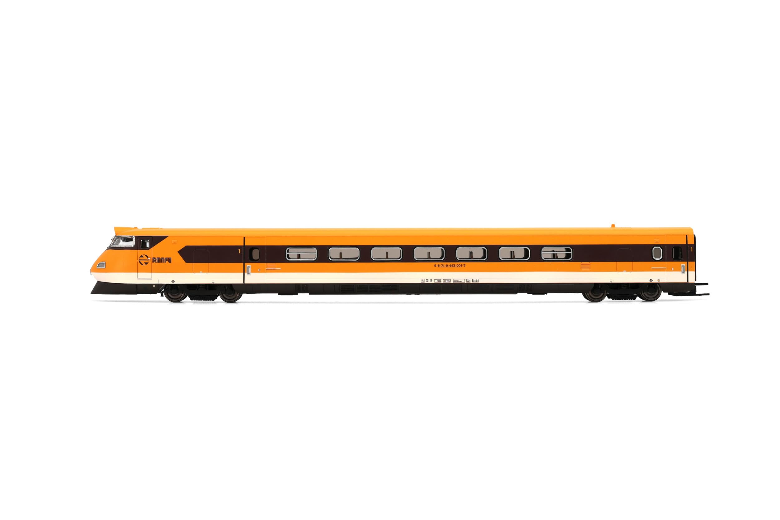 Electrotren HE2016 RENFE, basculante de Alta Velocidad EMU Clase 443, con Techo Amarillo y Logo Antiguo, EP. IVA Loco, Eléctrica