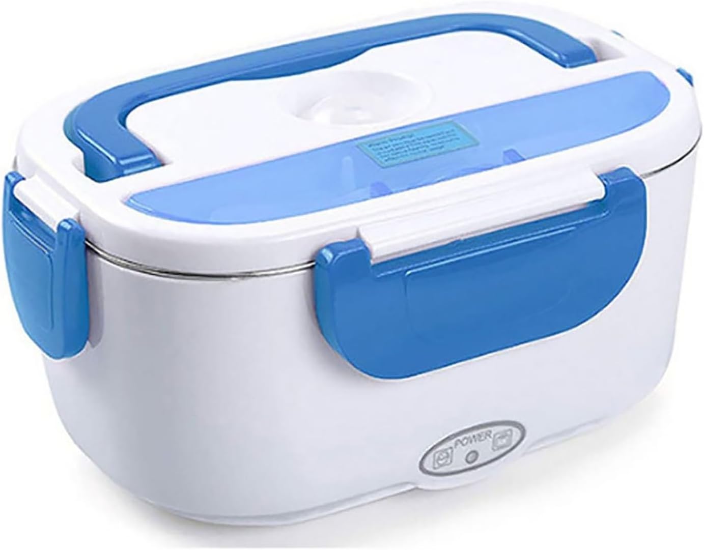 Food Warmer,Large Capacity Electric Lunch Box,1.5L Adult Hot Lunch Box,Electric Lunch Box With Fork And Spoon,Stainless Steel Liner,Removable Liner,Portable Lunch Warmer For Truck/Car/Office(Blue)