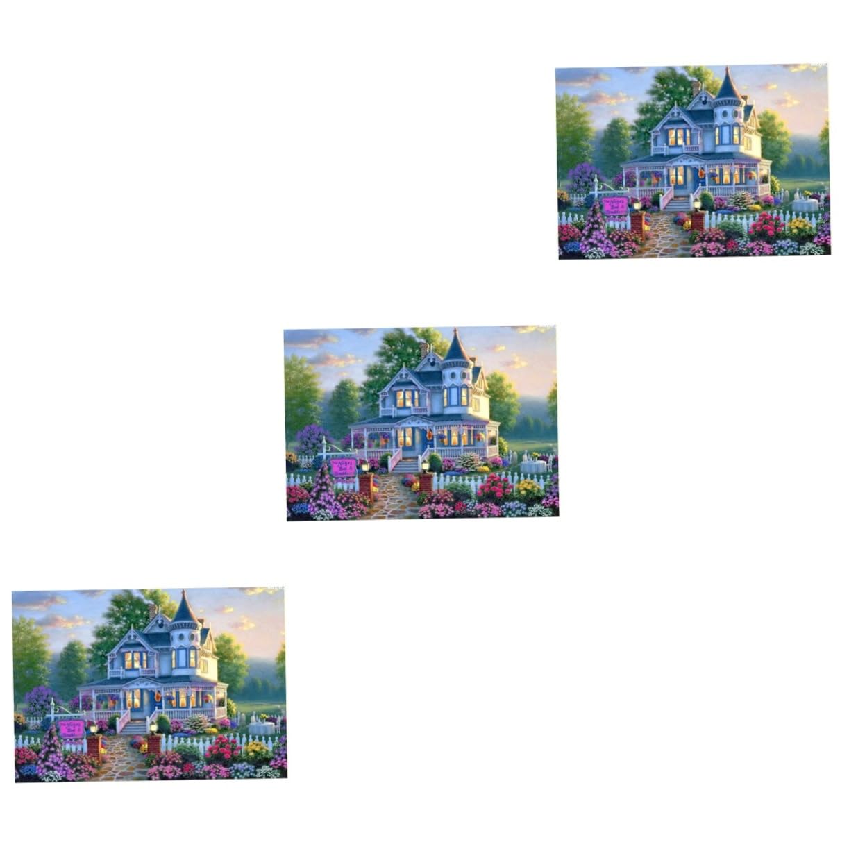 NUOBESTY 3stücke Diamant Malset Kreuzstich Wanddekoration Schloss Design Langlebige Klebefläche Leuchtende Farben Für Kreative Freizeitaktivitäten Mit Familie Und Freunden